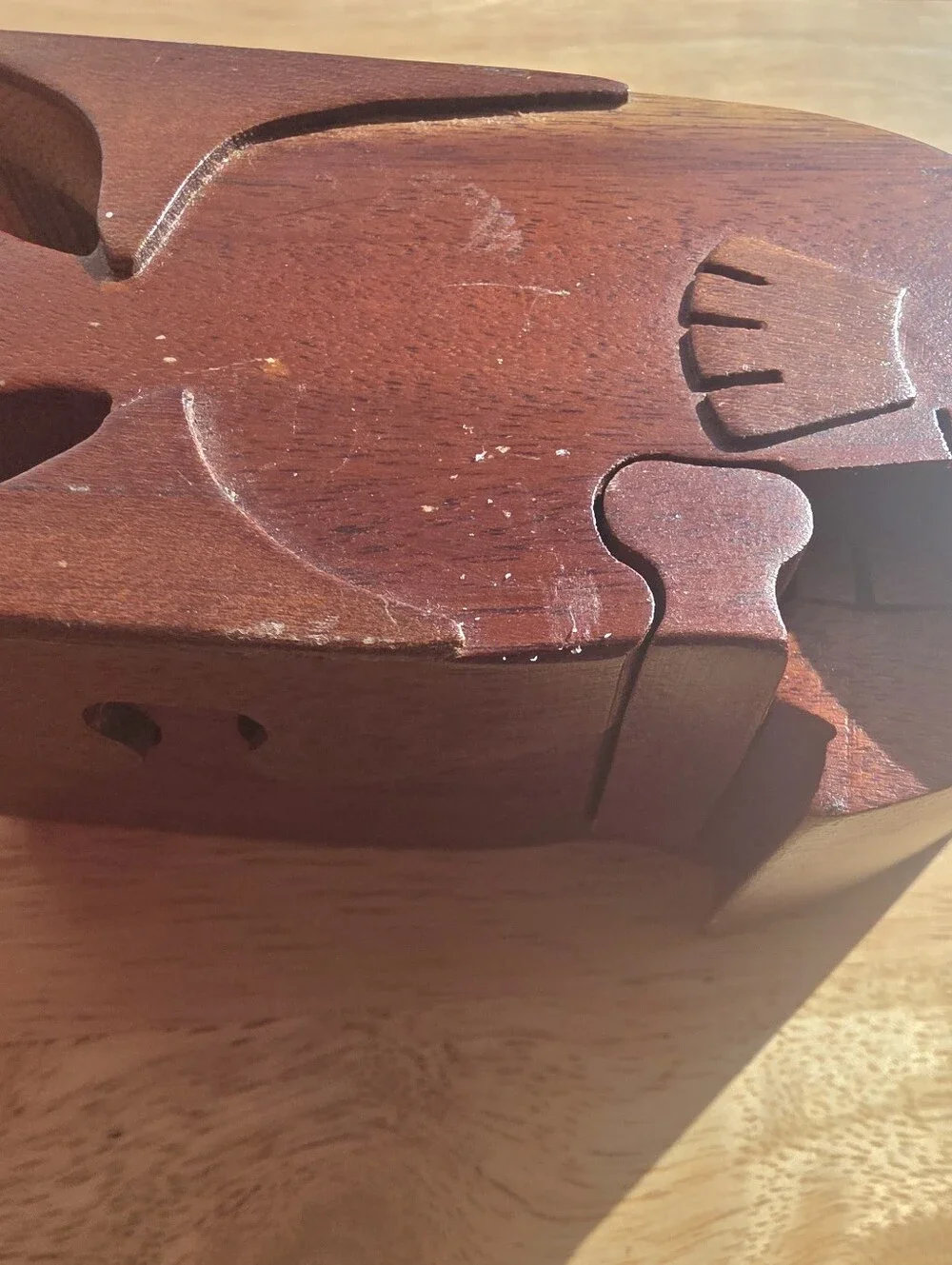 Handcrafted Wooden Fish Décor Puzzle - Brown